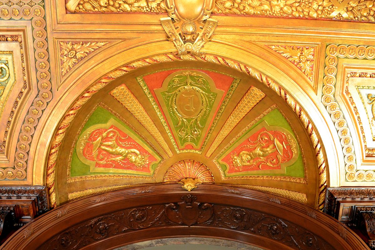15-4 Map Division Ceiling Close Up New York City Public Library Main Branch